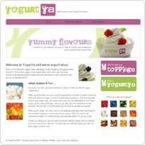 Sample website for YogurtYa